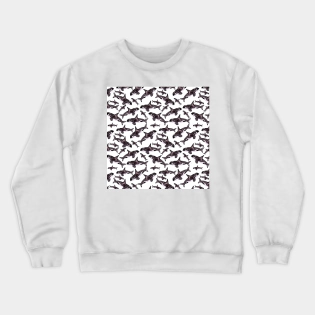 Watercolor Orca Whale Pod | Pattern Crewneck Sweatshirt by Harpleydesign